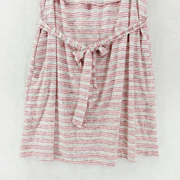 Lane Bryant Dress Off The Shoulder Gray Pink Stripe Tie Waist Dress P4984 - Picture 3 of 9